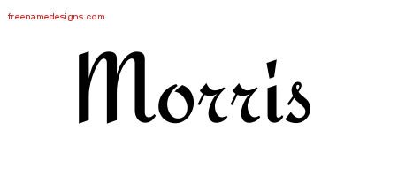 Morris Calligraphic Stylish Name Tattoo Designs