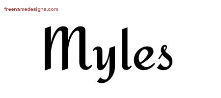 Myles Calligraphic Stylish Name Tattoo Designs