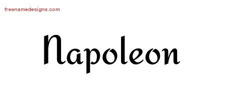 Napoleon Calligraphic Stylish Name Tattoo Designs