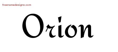 Orion Calligraphic Stylish Name Tattoo Designs