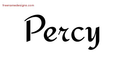 Percy Calligraphic Stylish Name Tattoo Designs