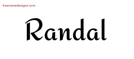 Randal Calligraphic Stylish Name Tattoo Designs