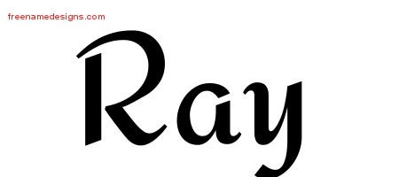 Ray Calligraphic Stylish Name Tattoo Designs