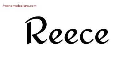 Reece Calligraphic Stylish Name Tattoo Designs