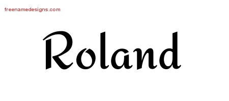 Roland Calligraphic Stylish Name Tattoo Designs