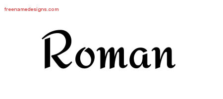 Roman Calligraphic Stylish Name Tattoo Designs