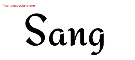 Sang Calligraphic Stylish Name Tattoo Designs