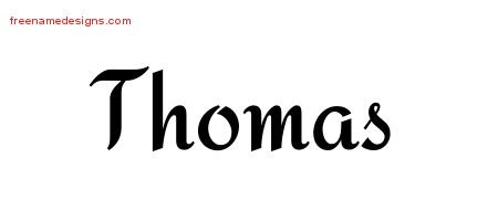 Thomas Calligraphic Stylish Name Tattoo Designs