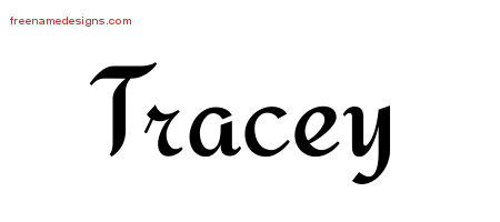 Calligraphic Stylish Name Tattoo Designs Tracey Free Graphic - Free ...