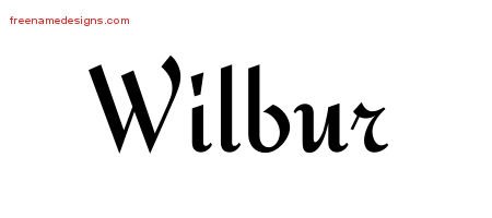 Wilbur Calligraphic Stylish Name Tattoo Designs