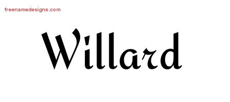 Willard Calligraphic Stylish Name Tattoo Designs