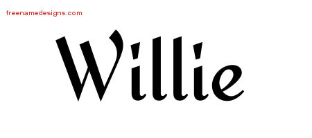 Willie Calligraphic Stylish Name Tattoo Designs