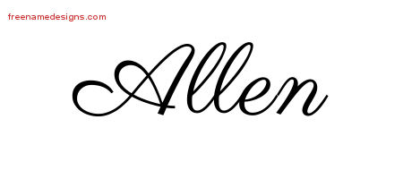 Allen Classic Name Tattoo Designs