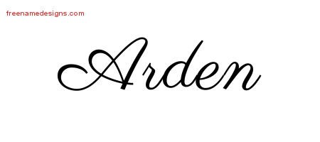 Arden Classic Name Tattoo Designs