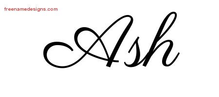 Ash Classic Name Tattoo Designs