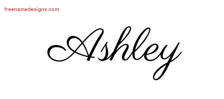 Classic Name Tattoo Designs Ashley Printable - Free Name Designs