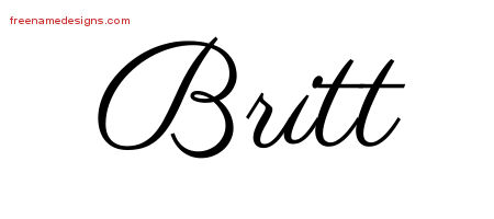 Britt Classic Name Tattoo Designs