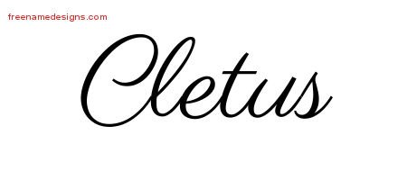 Cletus Classic Name Tattoo Designs