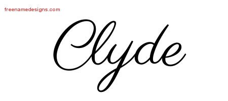 Clyde Classic Name Tattoo Designs