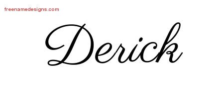Derick Classic Name Tattoo Designs