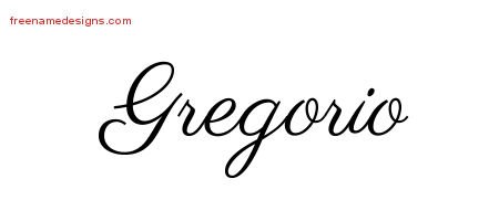 Gregorio Classic Name Tattoo Designs