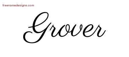 Grover Classic Name Tattoo Designs
