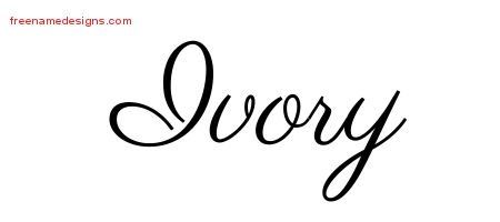 Ivory Classic Name Tattoo Designs