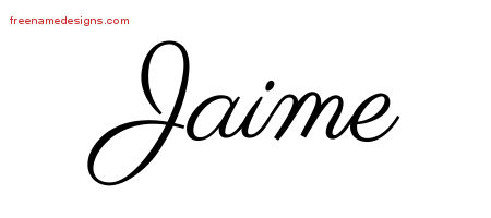 Jaime Classic Name Tattoo Designs
