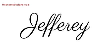 Jefferey Classic Name Tattoo Designs