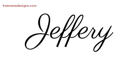 Jeffery Classic Name Tattoo Designs