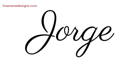Jorge Classic Name Tattoo Designs