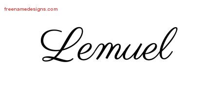 Lemuel Classic Name Tattoo Designs