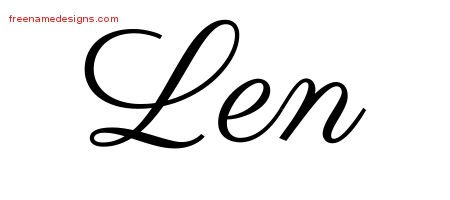 Len Classic Name Tattoo Designs