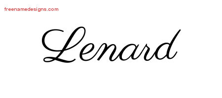 Lenard Classic Name Tattoo Designs