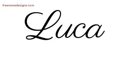 Luca Classic Name Tattoo Designs