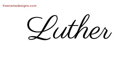 Luther Classic Name Tattoo Designs