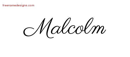 Malcolm Classic Name Tattoo Designs