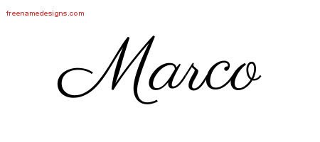 Marco Classic Name Tattoo Designs