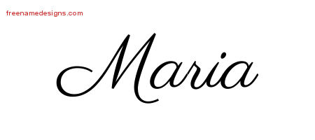 Maria Classic Name Tattoo Designs