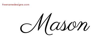 Mason Classic Name Tattoo Designs