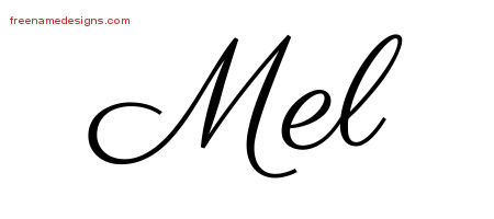 Mel Classic Name Tattoo Designs