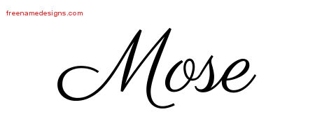 Mose Classic Name Tattoo Designs