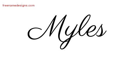 Myles Classic Name Tattoo Designs