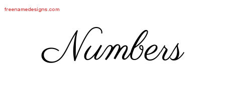 Numbers Classic Name Tattoo Designs