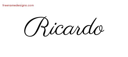 Ricardo Classic Name Tattoo Designs