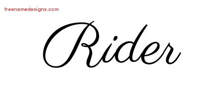 Rider Classic Name Tattoo Designs