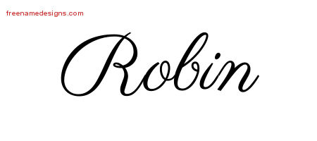 Robin Classic Name Tattoo Designs