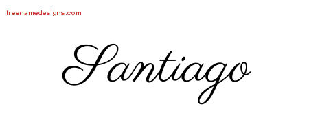 Santiago Classic Name Tattoo Designs