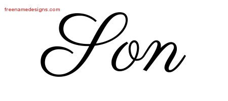 Son Classic Name Tattoo Designs