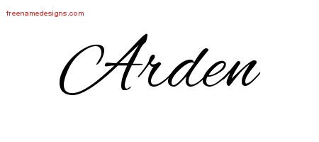 Arden Cursive Name Tattoo Designs